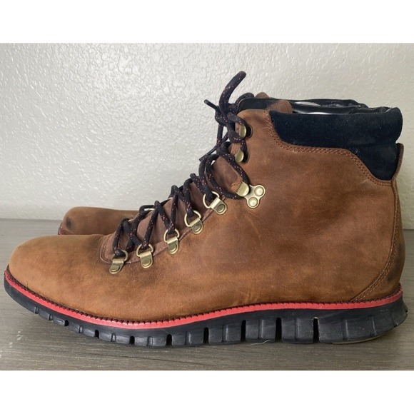 COLE HAAN ZerøGrand Men's Size 12  Brown Black Nubuck Hiker Boots - Picture 1 of 10
